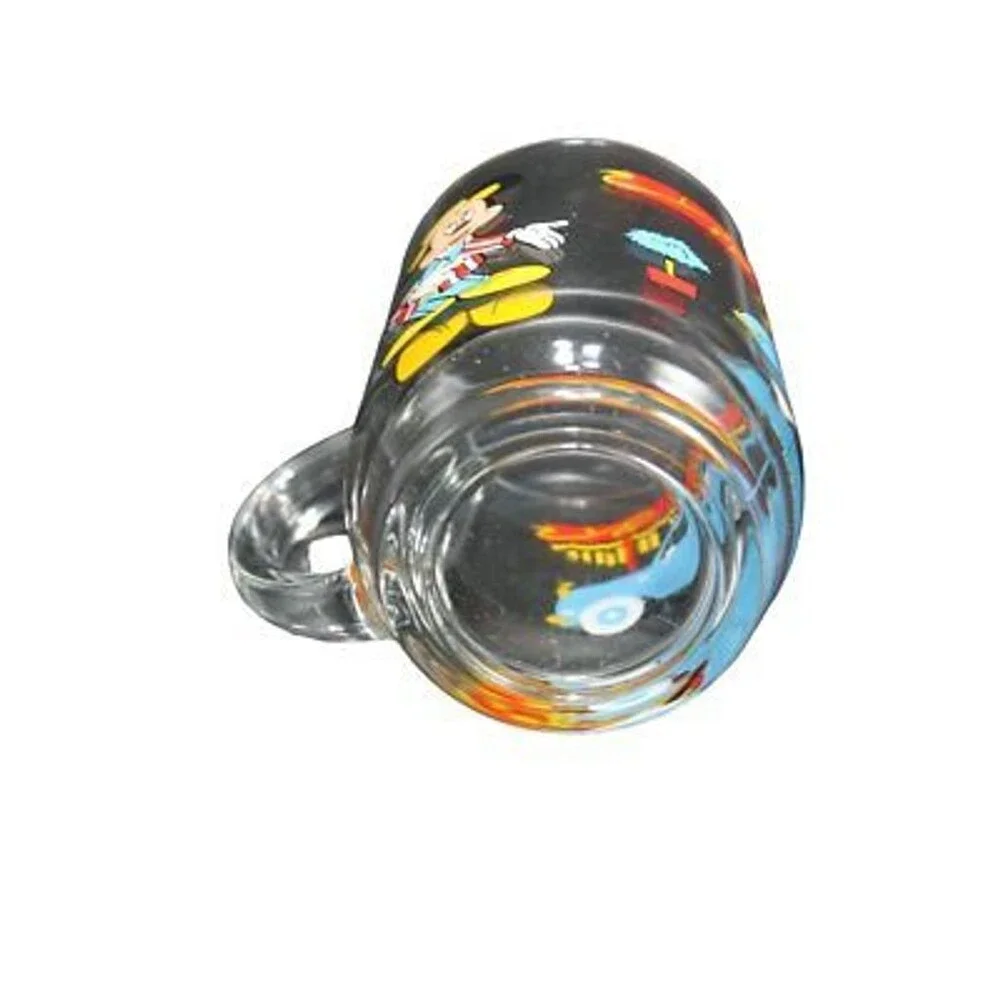 Vintage Mickey Mouse Automobile Mug BEX S.A. France Disney Paris Glass